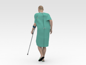 Patient with Forearm crutch 3Dモデル