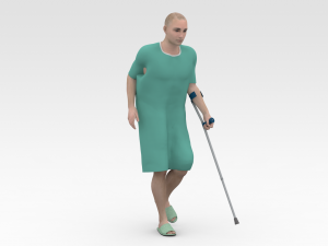 Patient with Forearm crutch 3Dモデル
