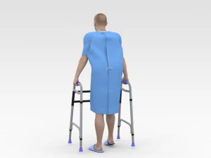 Paciente con andador Modelo 3D