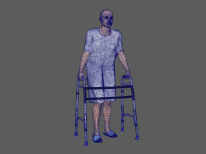 Paciente con andador Modelo 3D
