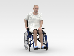 Patient with Wheel Chair 3D 模型