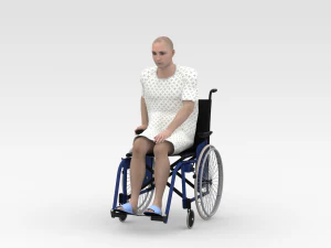 Patient with Wheel Chair 3D Model