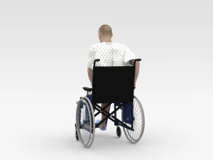 Patient with Wheel Chair 3D Model