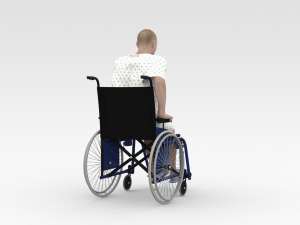 Patient with Wheel Chair 3D मॉडल