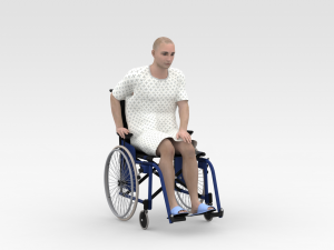 Patient with Wheel Chair 3D मॉडल