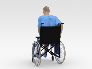 Patient with Wheel Chair 3D 모델