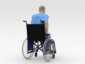 Patient with Wheel Chair 3D 모델