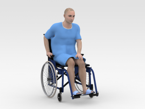 Patient with Wheel Chair 3D 모델