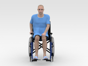 Patient with Wheel Chair 3D 모델