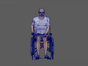 Patient with Wheel Chair 3D 모델
