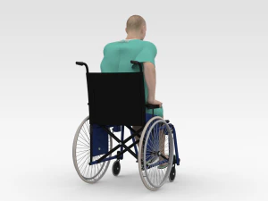 Patient with Wheel Chair 3D Model