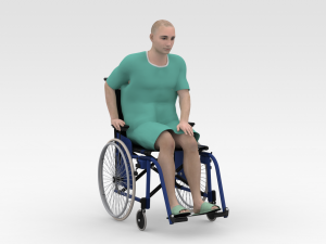 Patient with Wheel Chair Modelo 3D