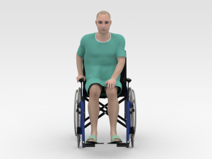 Patient with Wheel Chair Modelo 3D