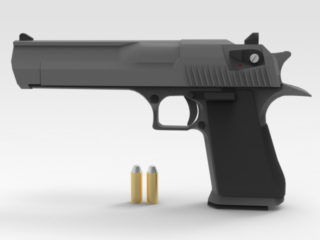 Pistol 3D Модель .c4d .max .obj .3ds .fbx .stl .blend 