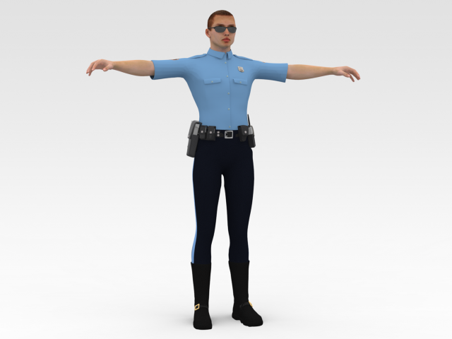 Police Cop Model 3D .c4d .max .obj .3ds .fbx .stl .blend 