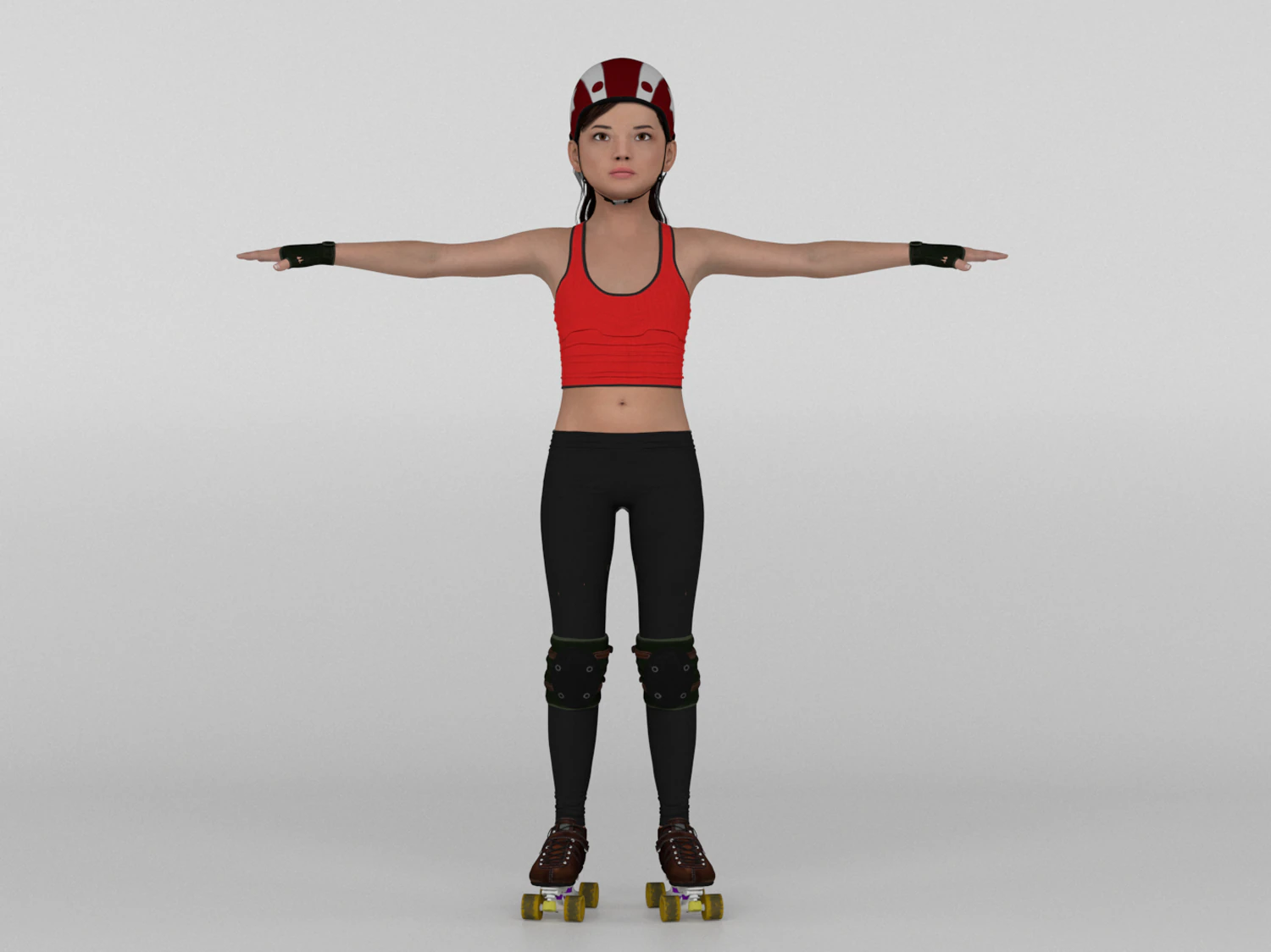 Roller Skater Girl 3D Model .c4d .max .obj .3ds .fbx .stl .blend 