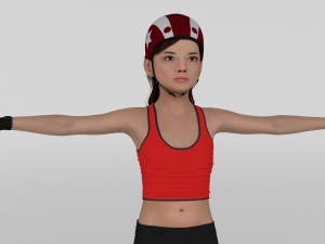 Roller Skater Girl 3D Model