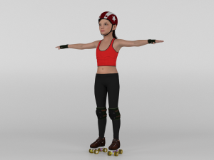 Roller Skater Girl 3D Model