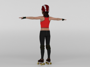 Roller Skater Girl 3D Model