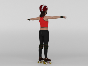 Roller Skater Girl 3D Model