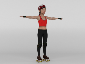 Roller Skater Girl 3D Model