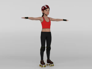 Roller Skater Girl 3D Model