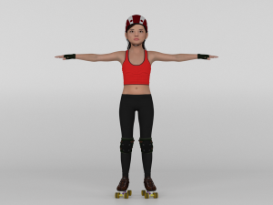 Roller Skater Girl 3D Model