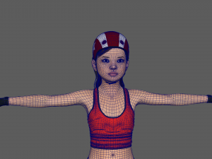 Roller Skater Girl 3D Model