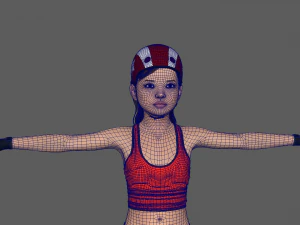 Roller Skater Girl 3D Model