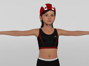 Skater Girl 3D Model
