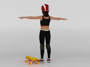 Skater Girl 3D Model