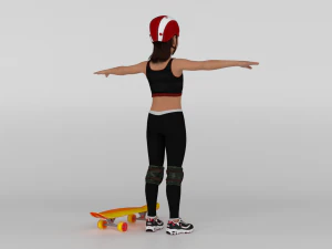 Skater Girl 3D Model