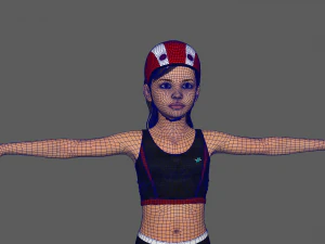 Skater Girl 3D Model