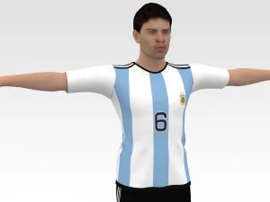 Soccer Player Argentina 3D Model