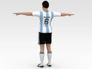 Soccer Player Argentina 3D Model