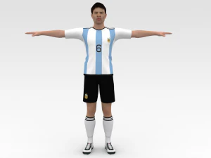 Soccer Player Argentina 3D Model