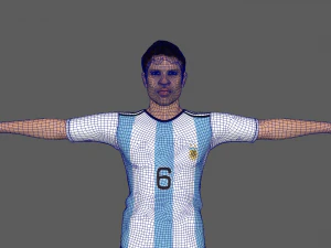 Soccer Player Argentina 3D Model