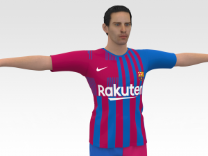 Soccer Player Barcelona 3D Model