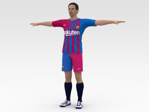Soccer Player Barcelona 3D Model