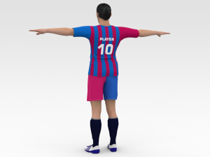 Soccer Player Barcelona 3D Model