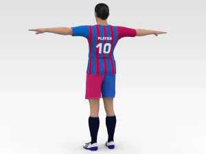 Soccer Player Barcelona 3D Model