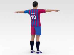 Soccer Player Barcelona 3D Model
