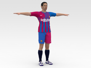 Soccer Player Barcelona 3D Model
