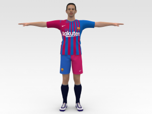 Soccer Player Barcelona 3D Model