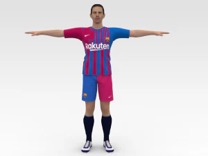 Soccer Player Barcelona 3D Model