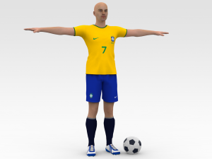 Soccer Player Brazil 3D Модель