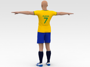 Soccer Player Brazil 3Dモデル