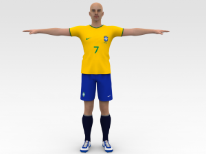 Soccer Player Brazil 3Dモデル