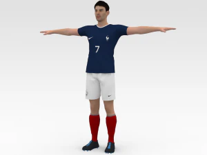 Soccer Player France 3D Model
