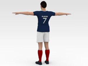 Soccer Player France 3D Model